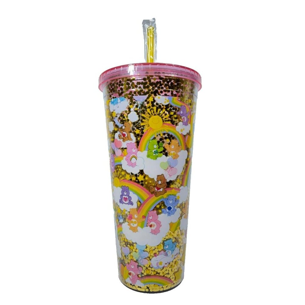 Care Bears Sparkling Golden Glitter Tumbler All Over Print 32oz